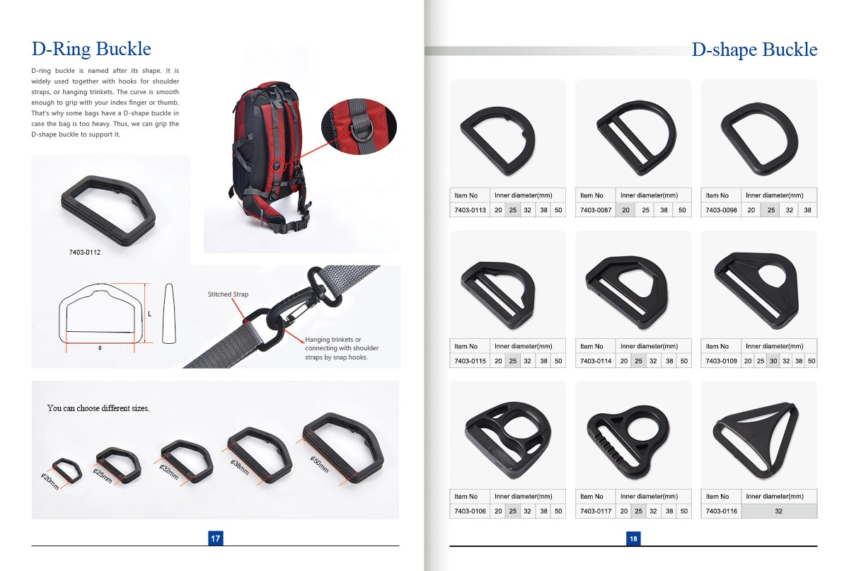 plastic D ring buckles 17 18